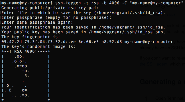 linux ssh keygen command